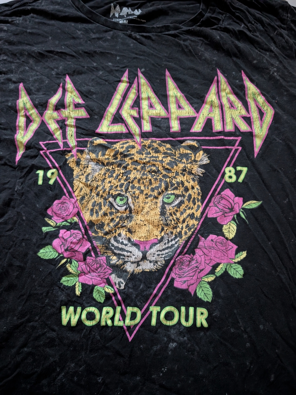 Kids' Black 'World Tour' Graphic Tee - Pink & Green Accents